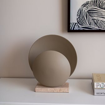 Lampa stołowa trawertyn okrągła beżowa Orbit